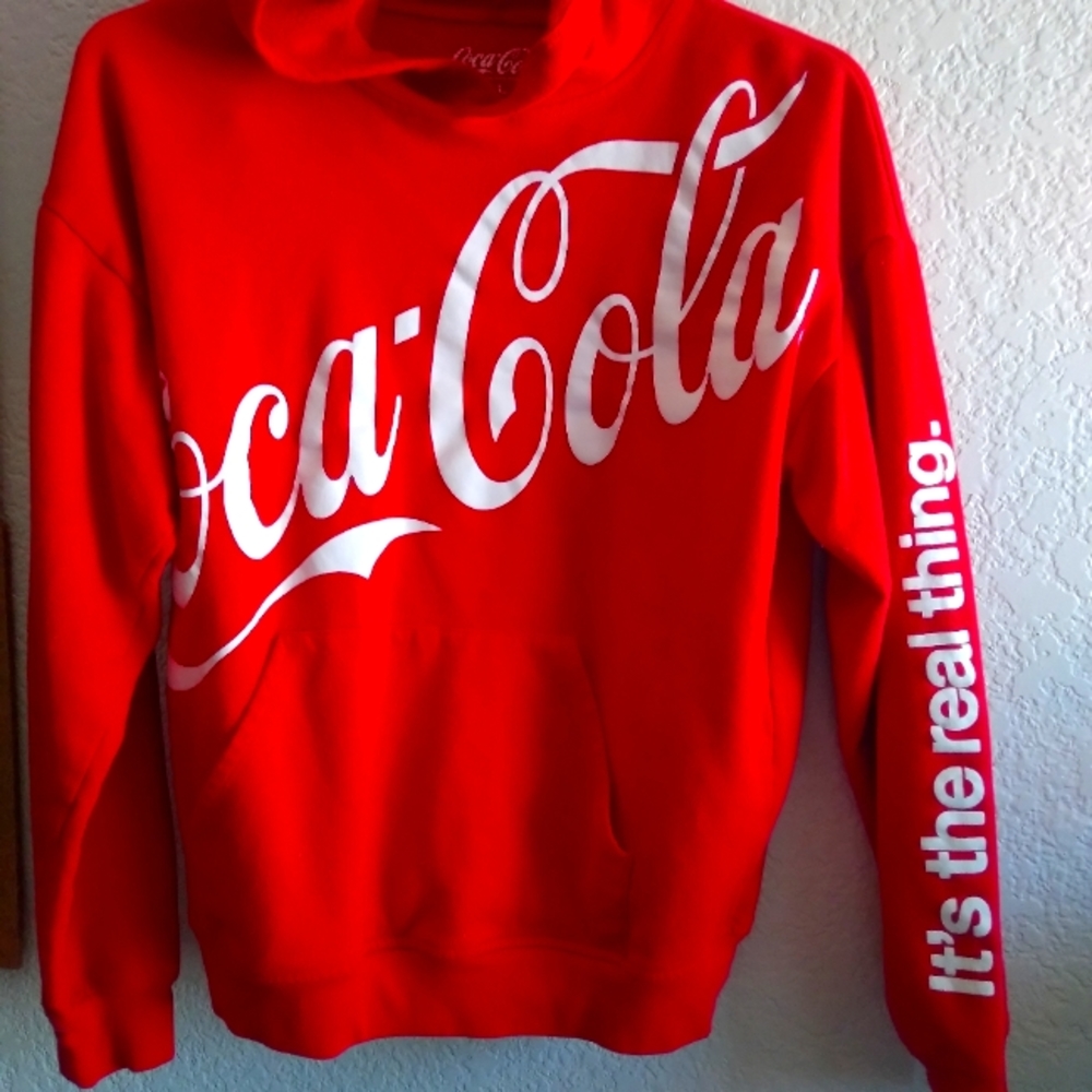 Coca Cola Hoodie size Large Red and White